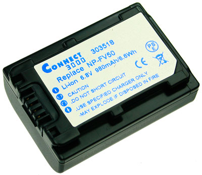 AccuCell AccuCell Akku passend für Sony NP-FV50 Akku, Sony NP-FV30 Akku Akku 650 mAh (7,4 V)