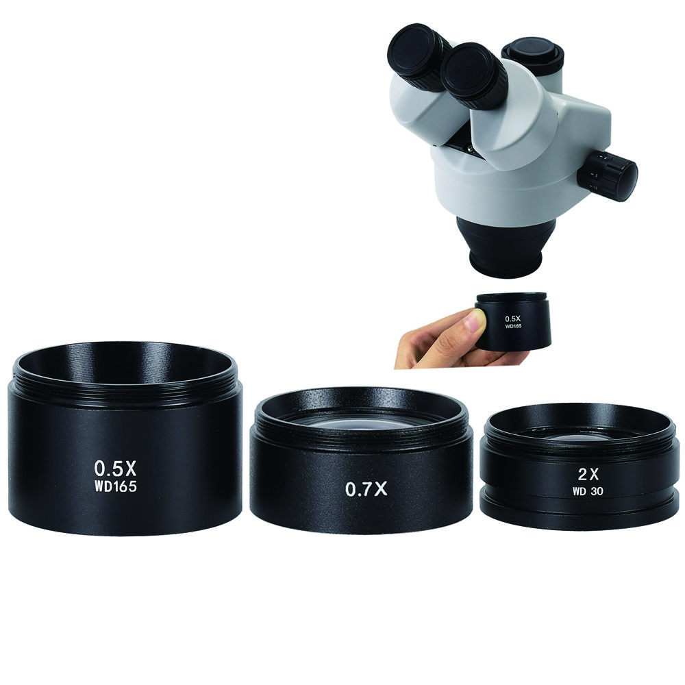 Drillpro HAYEAR WD165 0.5X 0.7X 2.0X Hulpobjecten Lens Microscoop Camera Lens Voor Trinoculaire Verrekijker Stereo Zoom Microscoop Barlow Glazen Lens