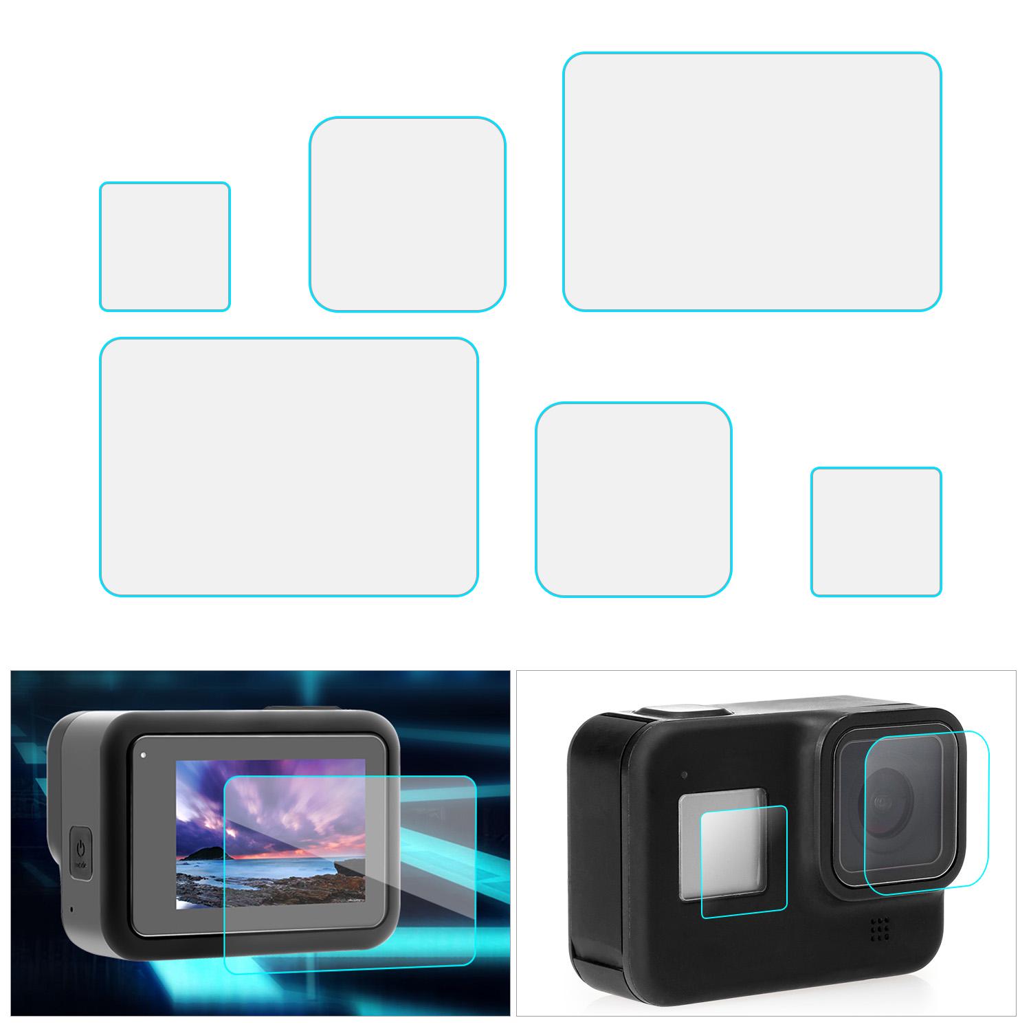 TOMTOP JMS 6 stuks ultraheldere schermbeschermer van gehard glas schermfilm compatibel met GoPro Hero 8 camera