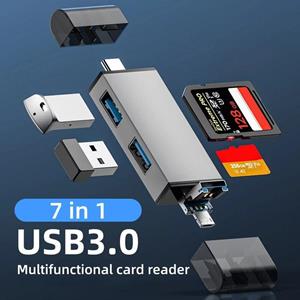 Meiteai-All 7 In 1 Kaartlezer USB C OTG Adapter USB Flash Drive USB3.0 2.0 Micro naar Type C Smart Card Reader Hoge Snelheid Overdracht