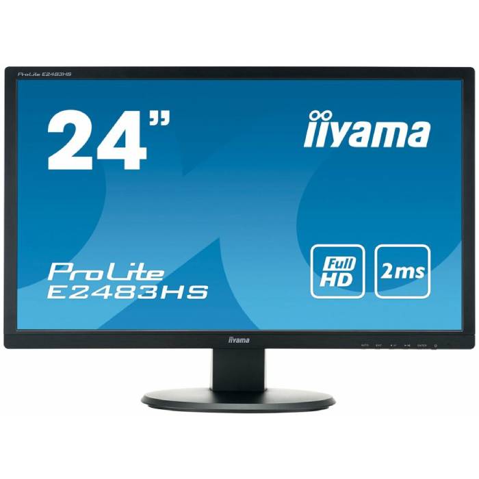 Iiyama E2483HS - 24 inch - 1920x1080 - Zwart