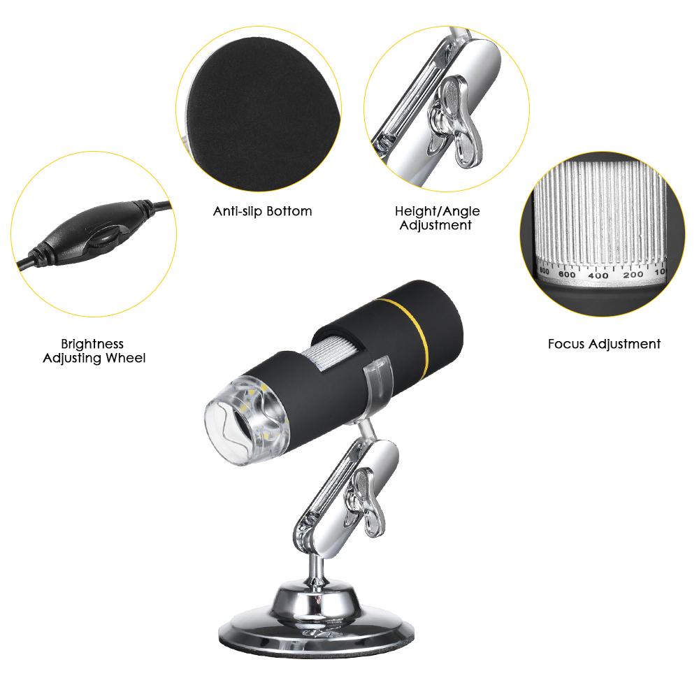 TOMTOP JMS 1000X vergroting USB digitale microscoop met OTG-functie Endoscoop 8-LED lichtvergrootglas