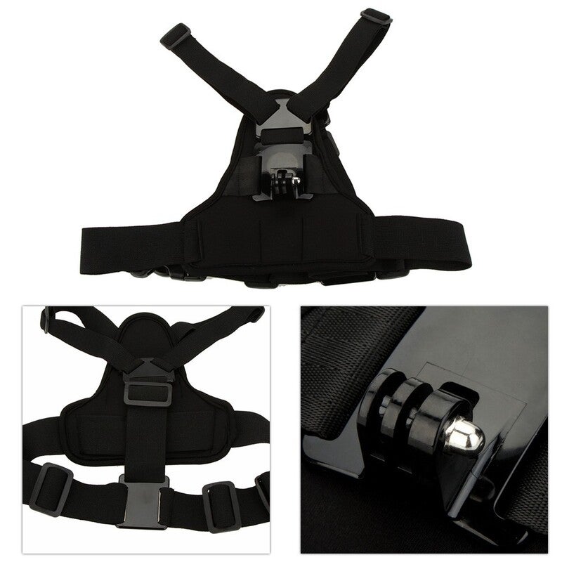 HOD Health&Home Verstelbare elastische harnas Borstband Mount Band Riemaccessoire voor sportcamera Gopro Hero 4 3 2 1