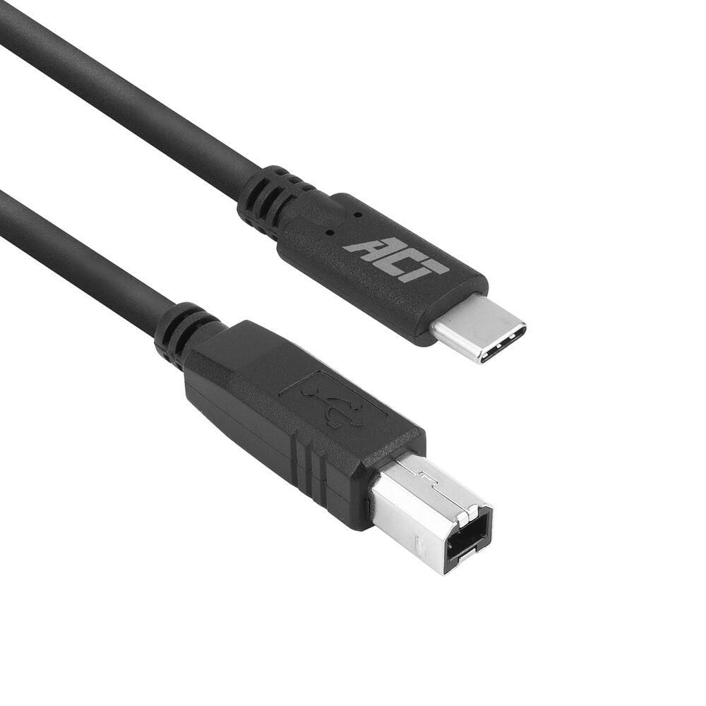 ACT SB0013 USB-C 2.0 (printer) Kabel | USB-C naar USB-B | Zwart | 1,8 meter