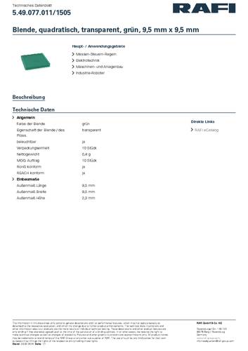 RAFI 5.49.077.011/1505 RF 15 Opening Transparant groen 1 stuk(s)
