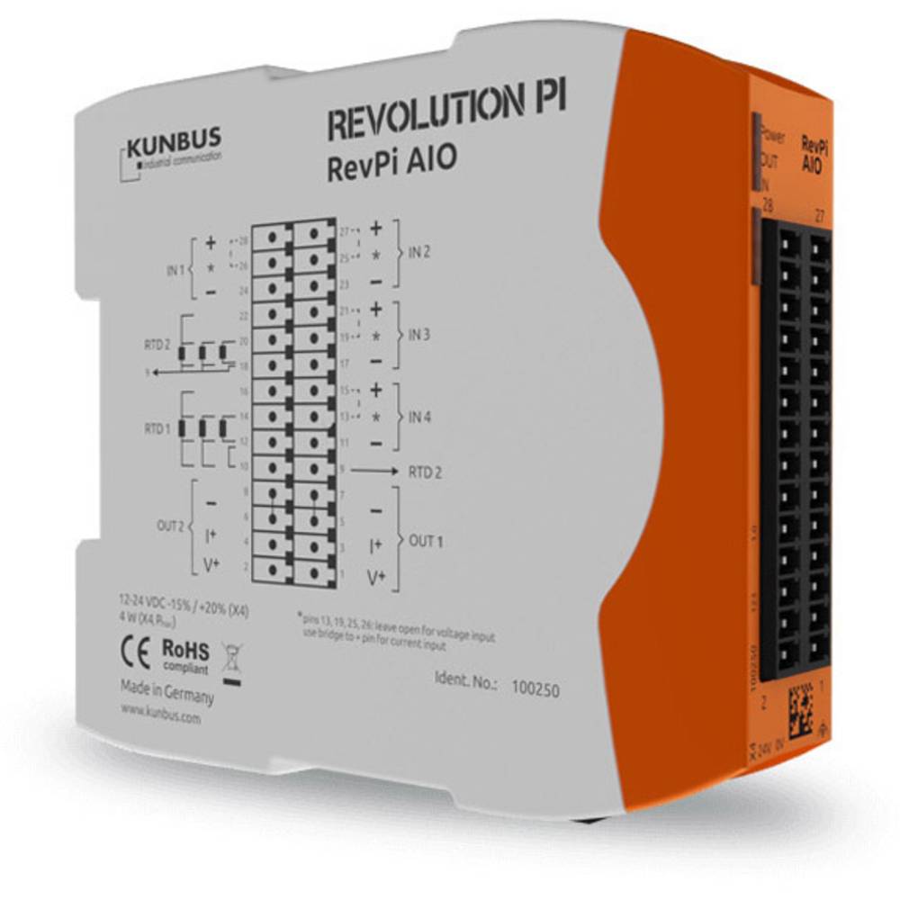 Revolution Pi by Kunbus RevPi AIO PR100250 PLC-uitbreidingsmodule 24 V