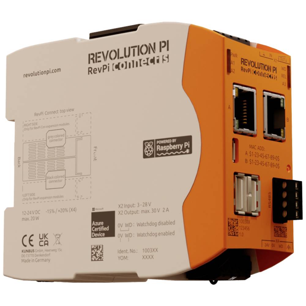 Revolution Pi by Kunbus RevPi Connect S 16 GB PR100363 PLC-uitbreidingsmodule 24 V/DC