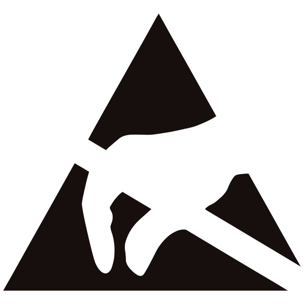 BJZ ESD-logo Zwart/geel (l x b) 9 mm x 7 mm Zelfklevend 1000 stuk(s)