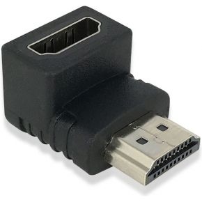 ACT AC7570 HDMI Adapter | HDMI-A male - HDMI-A female | Haaks 90° omlaag | Zwart