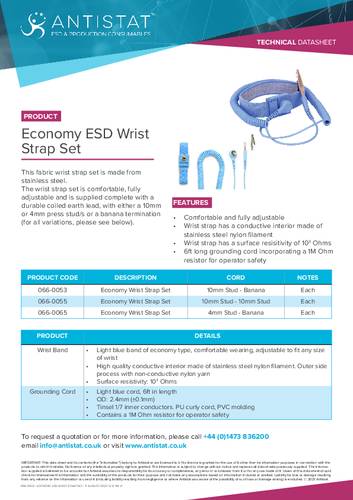 Antistat 066-0053 ESD-armband Blauw