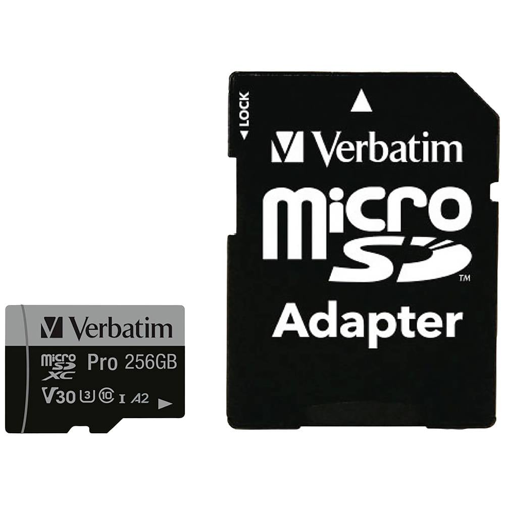 Verbatim microSDXC Pro 256GB Class 10 UHS-I incl Adapter