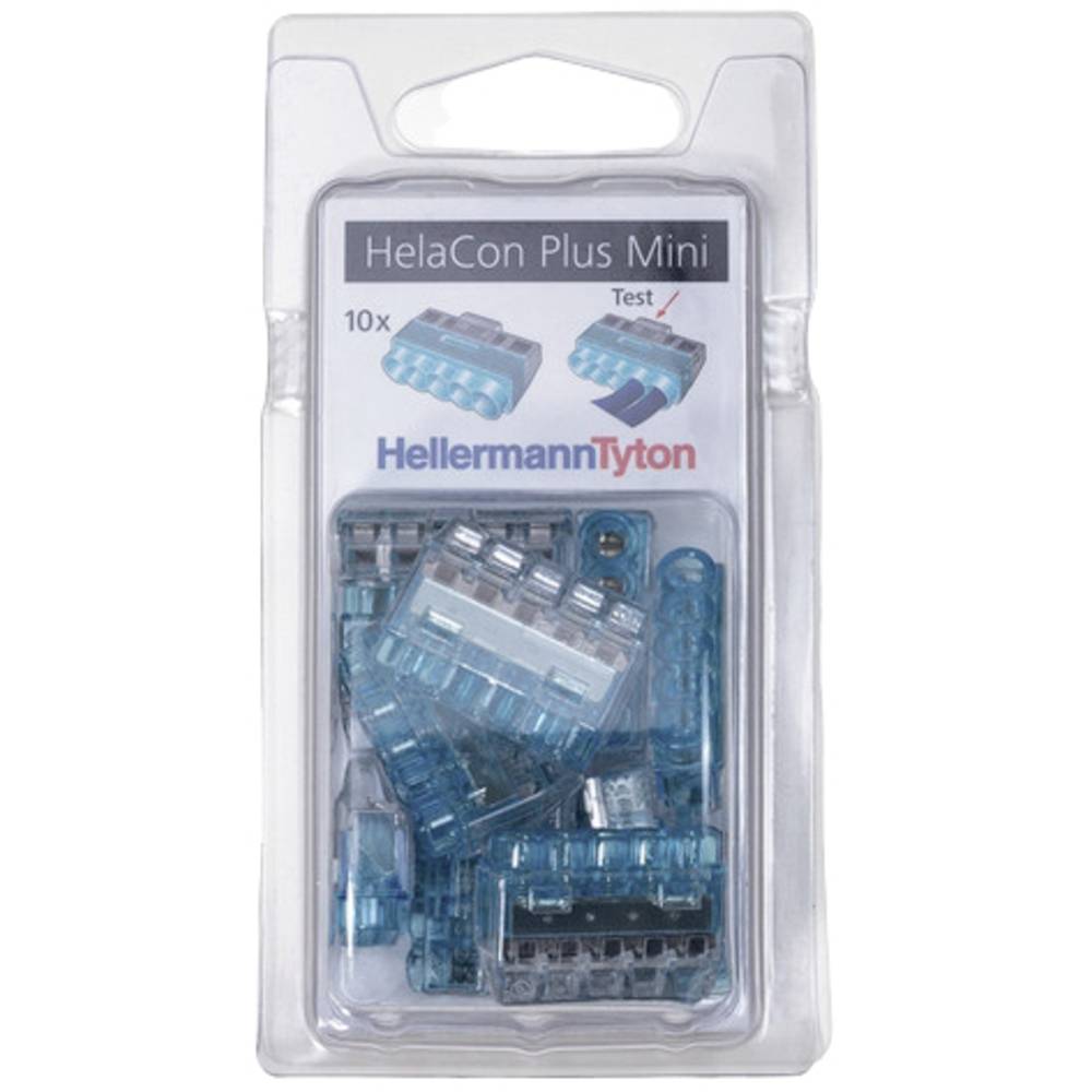HellermannTyton 148-90057 HCPM-5-Blister-PC-BU/CL (10) Verbindingsklem Flexibel: 1.0-2.5 mm² Massief: 0.5-2.5 mm² Aantal polen: 5 10 stuk(s) Transparant, Blauw