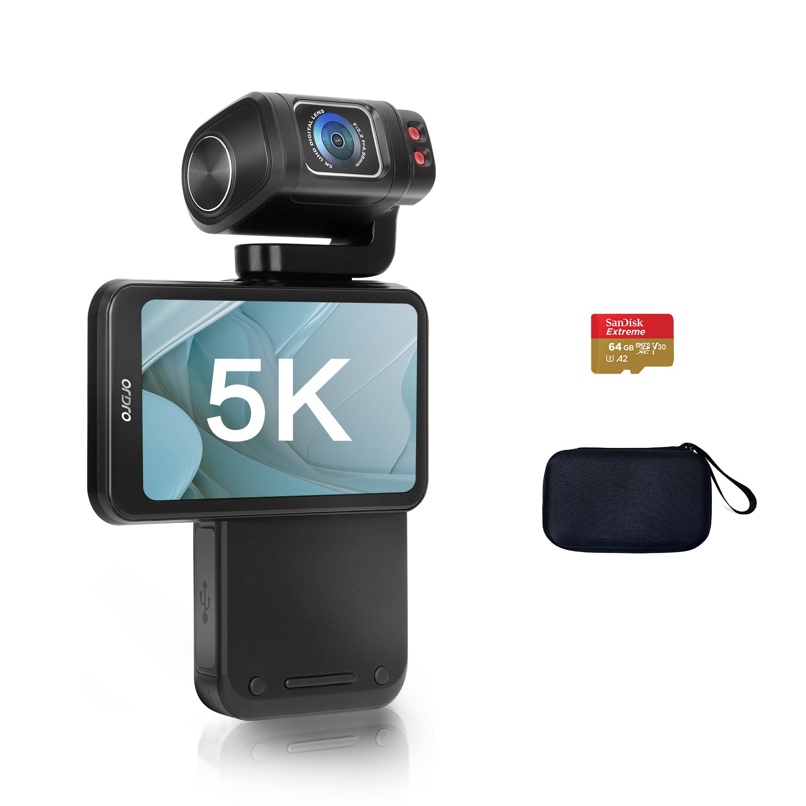 Ordro M3 Pocket Action Digital Video Camera Camcorder 5K 30FPS 4K 60FPS Big Screen