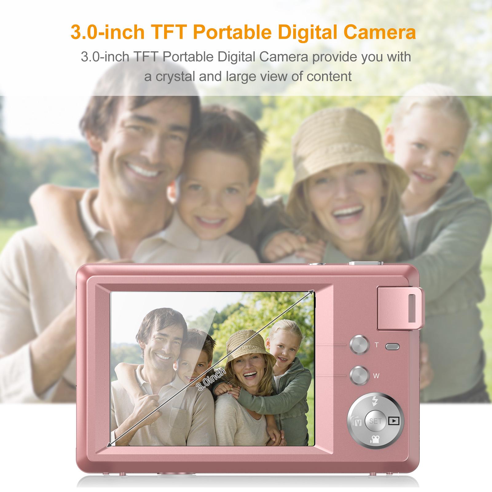 TOMTOP JMS Andoer 3.0-inch TFT Portable Digital Camera 48MP 4K Ultra HD 16X Zoom Auto Focus Self-Timer Face