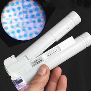Fulai 40X Portable Foldable With LED Lamp Lamp Pocket Magnifier Mini Microscope Light Microscope Loupe