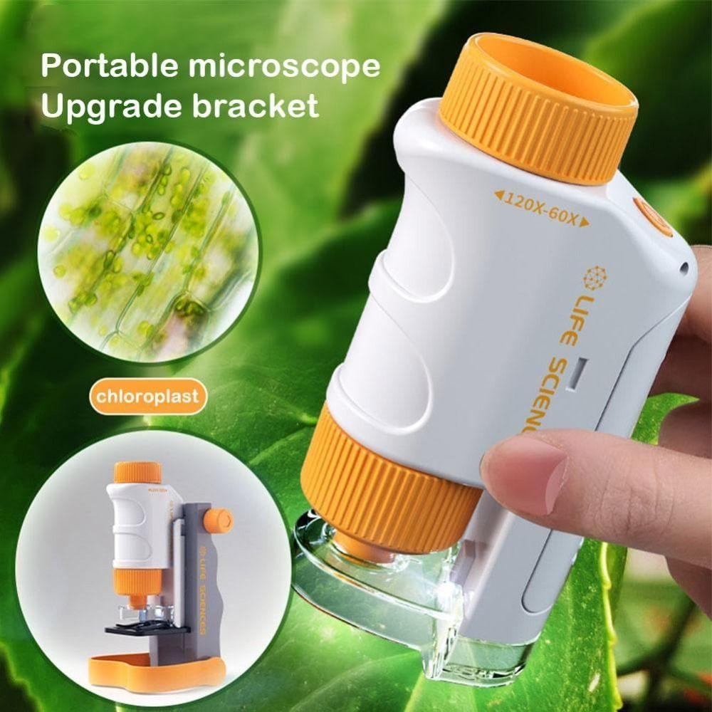 Mksjdfhfyz 60x-120x Magnification Pocket Microscope ABS Kids Science Microscop Mini Kids Miniscope  Kids Gift