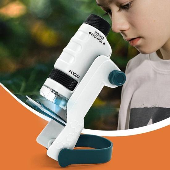 Car Periphery Yousheng 60-120X Student Microscope Protect Eyesight Practical Ability Nature-Watching Adjustable Focusing Mini Pocket Microscope Toy Daily Use