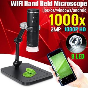 The Romantics 1000X 2mp Microscope Digital WIFI Microscope Magnifier 8 LED Camera with Stand for Wireless Smartphone monitor
