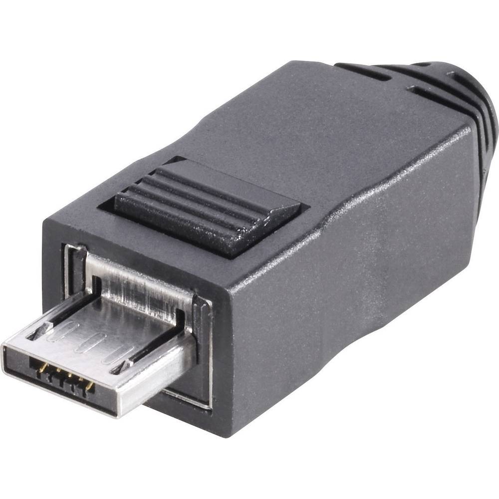 TRU COMPONENTS Micro-A-USB-stekker 2.0 Stekker, recht Stekker type A, recht met behuizing 1582496  1 stuk(s)
