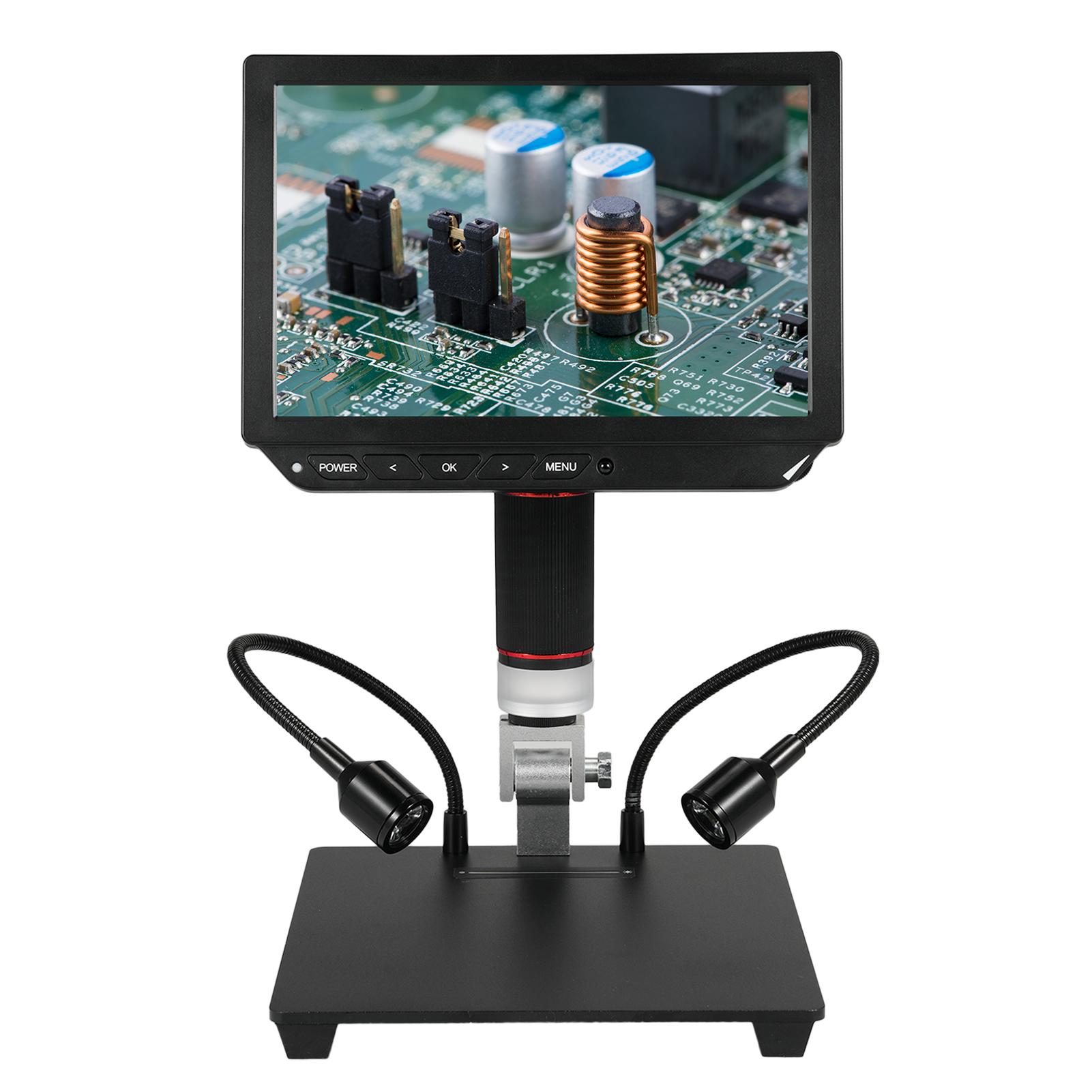 TOMTOP JMS 8,0 inch videomicroscoop grote anti-glare IPS-scherm muntmicroscoop met 13MP camera 1X-8X 4K HD
