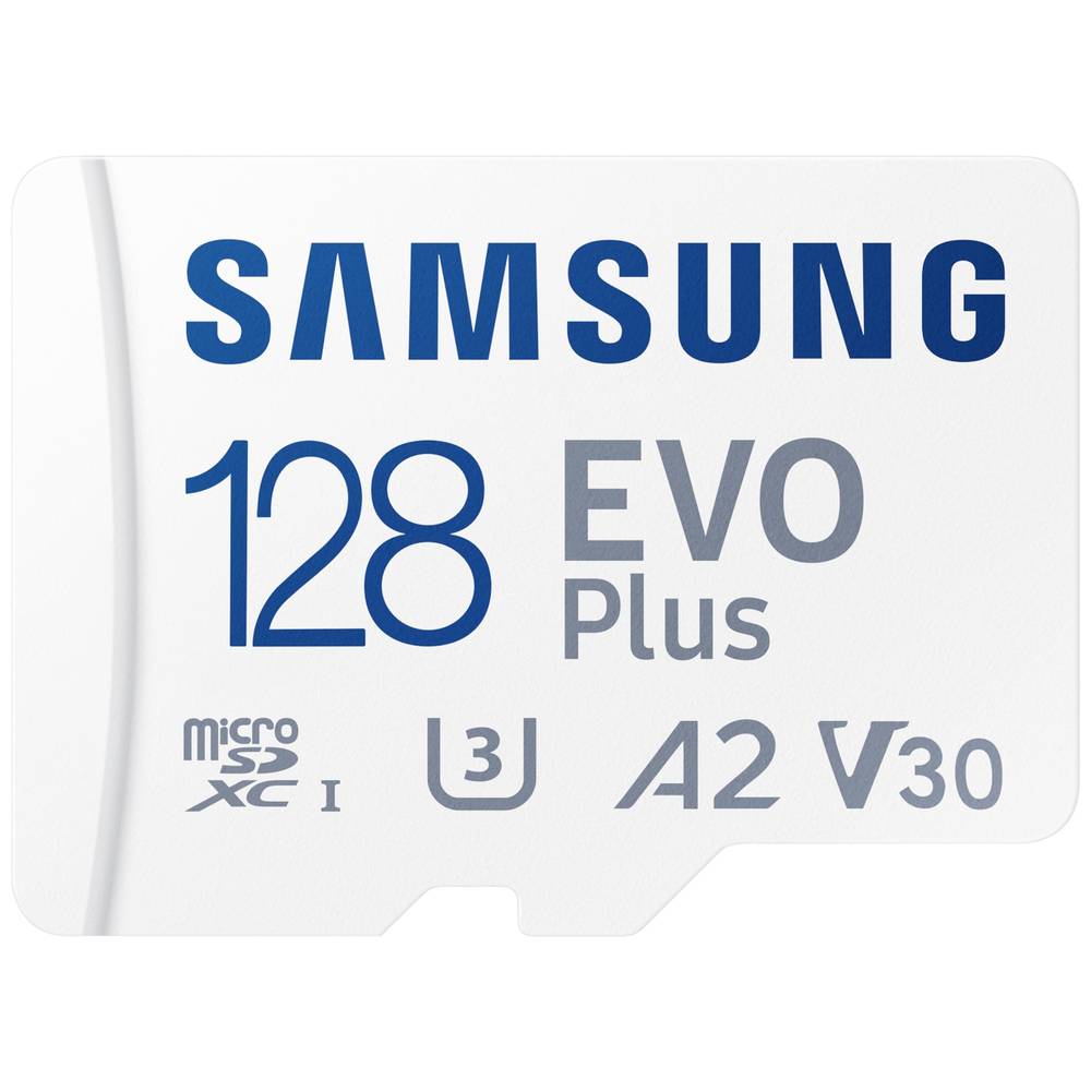 Samsung EVO Plus microSD-Karte Retail 128GB UHS-I, v30 Video Speed Class, A2 Application Performance