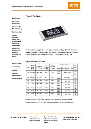 TE Connectivity 2176215-7 1 kΩ SMD 0402 0.1 % 25 ppm 1 stuk(s) Tape on Full reel
