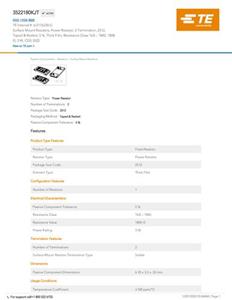 TE Connectivity 6-2176230-5 Vermogensweerstand 180 kΩ SMD 3522 3 W 0.05 % 1 stuk(s) Tape on Full reel