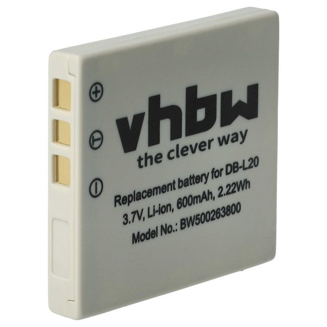 VHBW Camera accu compatibel met Sanyo DB-L20 / 550 mAh | 