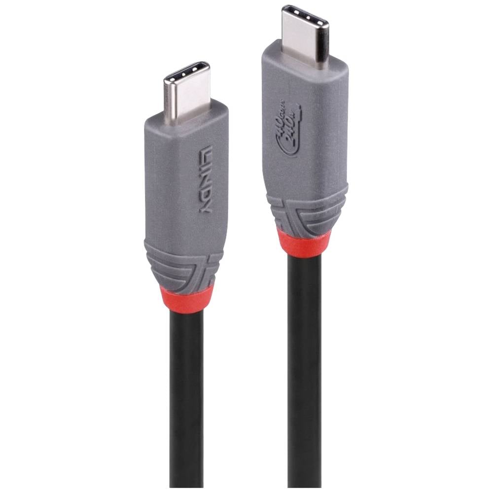 LINDY USB-C-kabel USB 4.0 USB-C stekker 0.80 m Zwart 36956