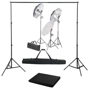 VidaXL Fotostudioset met verlichtingsset en achtergrond