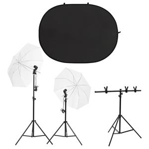 VidaXL Fotostudioset met verlichtingsset en achtergrondscherm