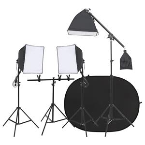 VidaXL Fotostudioset met verlichtingsset en achtergrondscherm