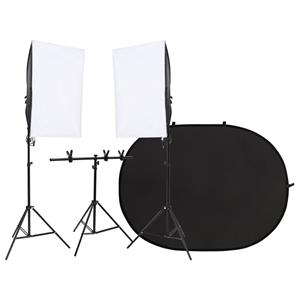 VidaXL Fotostudioset met verlichtingsset en achtergrondscherm