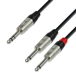 Adam Hall 4 Star YVPP 0150 Rean verloopkabel 1x stereo jack naar 2x mono jack 1,5m