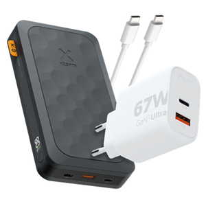 Xtorm 67W Fuel Series 5 Powerbank 45.000 mAh +  67W GaN2 Ultra Thuislader + Essential USB-C naar USB-C Kabel