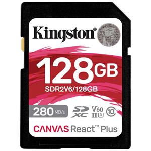 Kingston Canvas React Plus SDXC-kaart Retail 128 GB Class 10 UHS-II, v60 Video Speed Class