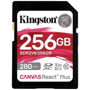 Kingston Canvas React Plus SDXC-kaart Retail 256 GB Class 10 UHS-II, v60 Video Speed Class