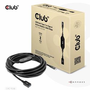 Club3D USB-adapter USB 3.2 Gen1 (USB 3.0 / USB 3.1 Gen1) USB-C stekker, USB-A bus 10.00 m Zwart CAC-1538