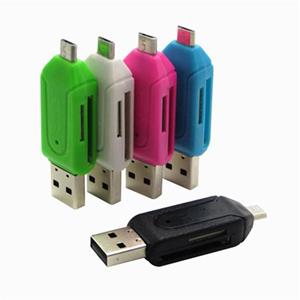 Supku 2 in 1 USB OTG Adapter Universele Micro USB TF SD Kaartlezer Conventer