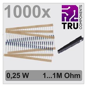 TRU COMPONENTS TC-12888456 T22P037 Metaalfilmweerstand assortiment Axiaal bedraad 0.25 W 0.01 % 1000 stuk(s)