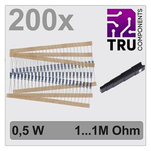 TRU COMPONENTS TC-12888472 T22P081 Metaalfilmweerstand assortiment Axiaal bedraad 0.5 W 0.01 % 200 stuk(s)