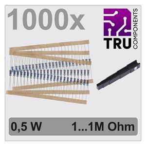 TRU COMPONENTS TC-12888480 T22P083 Metaalfilmweerstand assortiment Axiaal bedraad 0.5 W 0.01 % 1000 stuk(s)