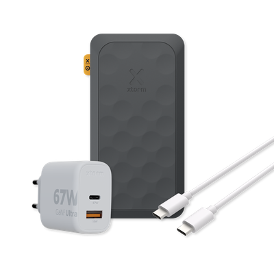 Xtorm 67W Fuel Series 5 Powerbank bundel - Powerbank 45.000 mAh +  67W Lader + USB-C naar USB-C Kabel (150cm) - Bundel