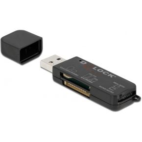 DeLock 91757 SuperSpeed USB-kaartlezer voor SD-/Micro SD-/MS-geheugenkaarten