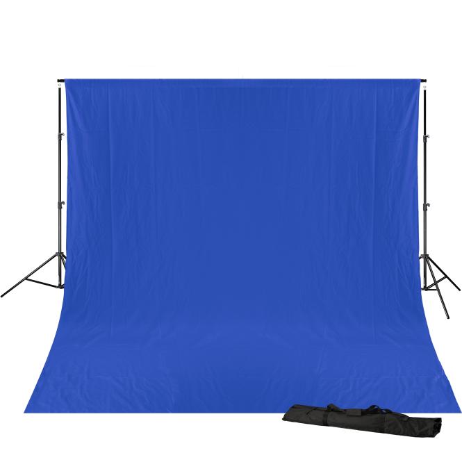 Bresser BR-D23 Achtergrond System + Doek 3 x 4m Chromakey Blauw