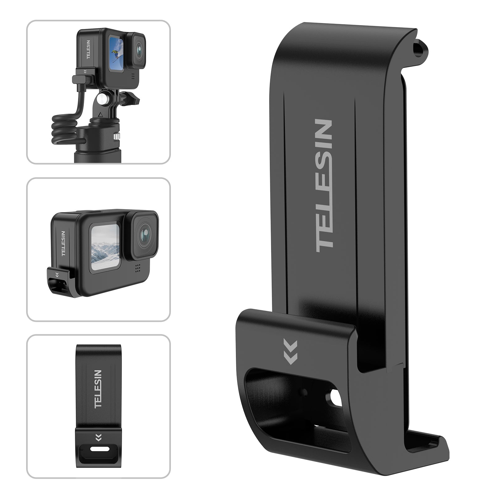 TELESIN GoPro batterijklep met oplaadaansluiting voor GoPro 12/11/10/9