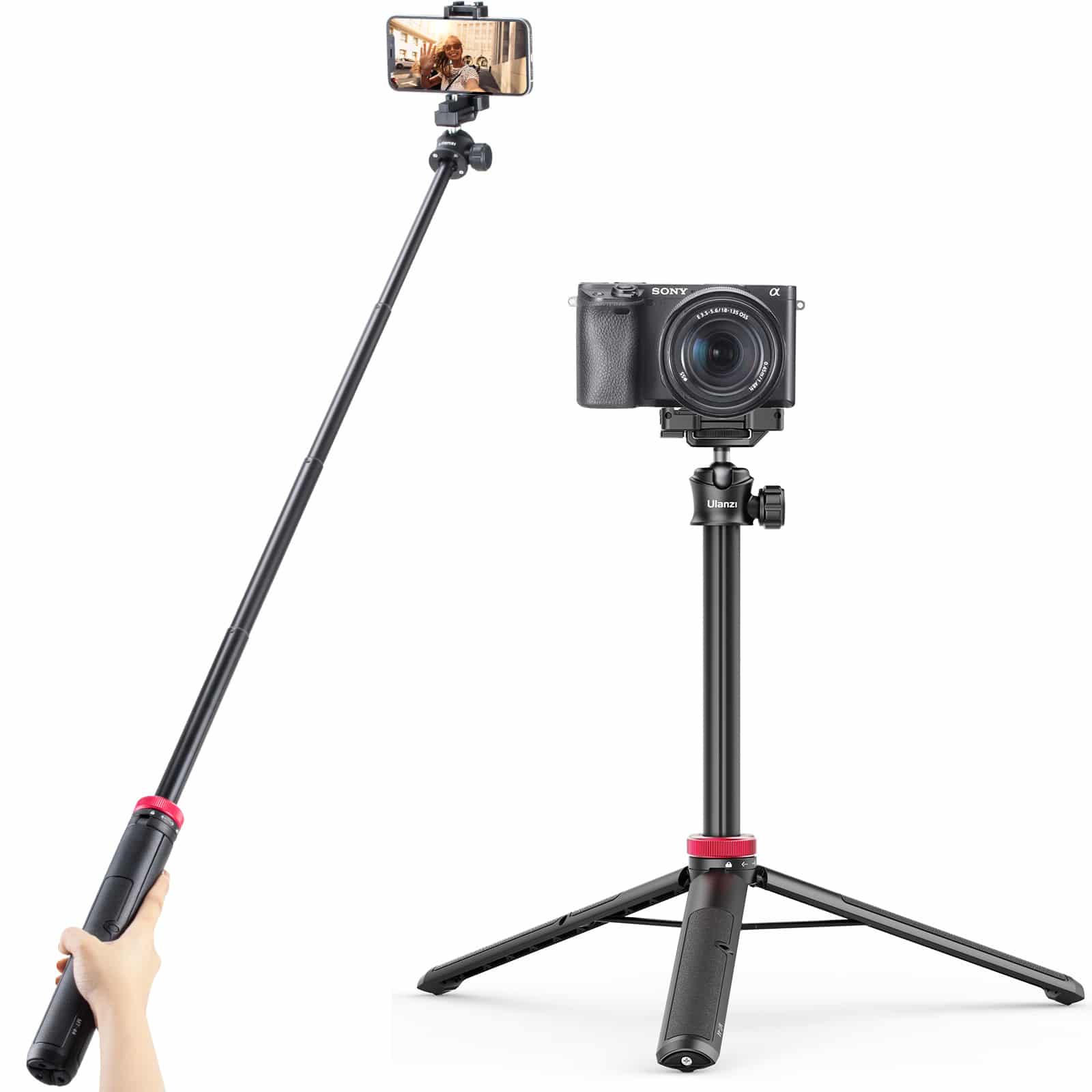 Ulanzi MT-44 Selfiestick Statief voor telefoon en camera - 146cm