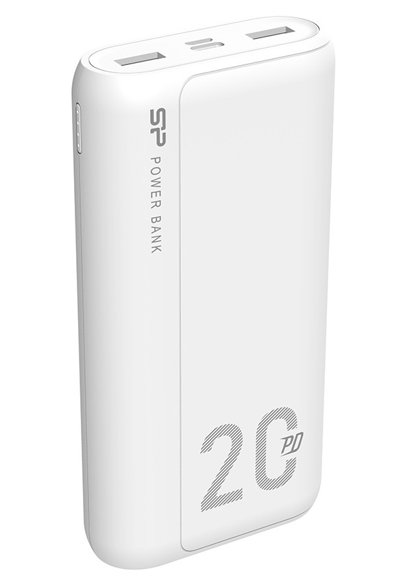 Silicon Power SiliconPower 20.000mAh Powerbank met snelladen ondersteuning - 2 x USB en 1 x USB-C - Wit