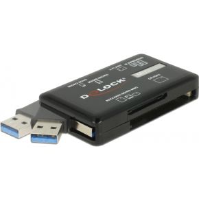 DeLock 91758 SuperSpeed USB 5 Gbps kaartlezer voor CF / SD / Micro SD / MS / M2 / xD-geheugenkaarten