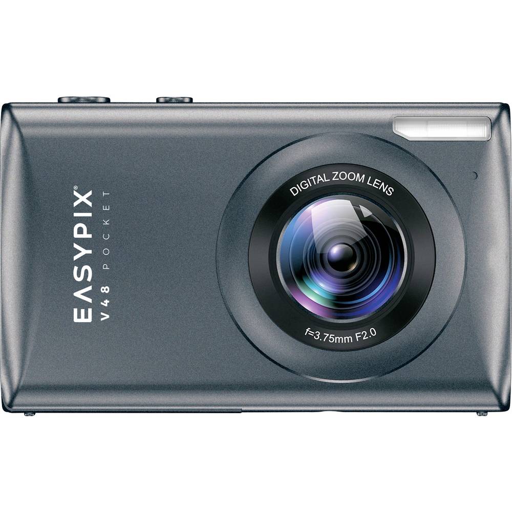 Easypix V48 Pocket Anthrazite Digitale camera 8 Mpix Antraciet Geïntegreerde accu, 4K video, Full-HD video-opname, Met ingebouwde flitser